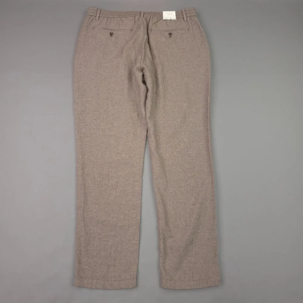 Banana Republic Pants Men 36x29 Brown Linen Cotton Athletic Tapered Chino Casual